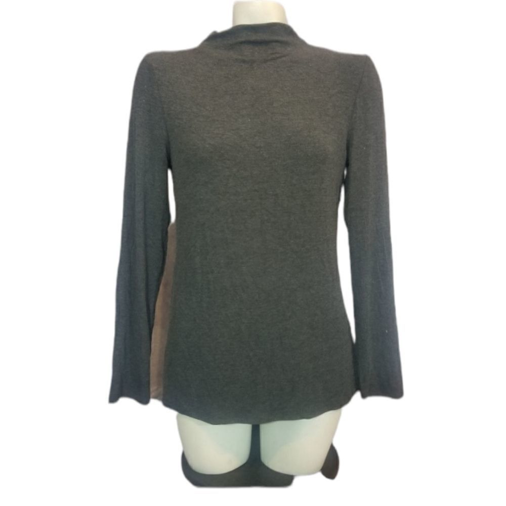 Catherine Malandrino Grey Long Sleeve Tee Sz M
